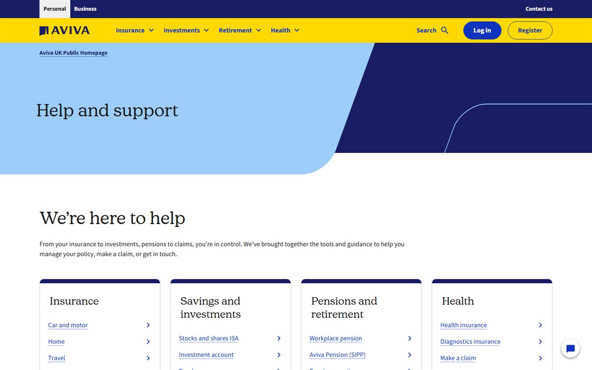 Aviva website