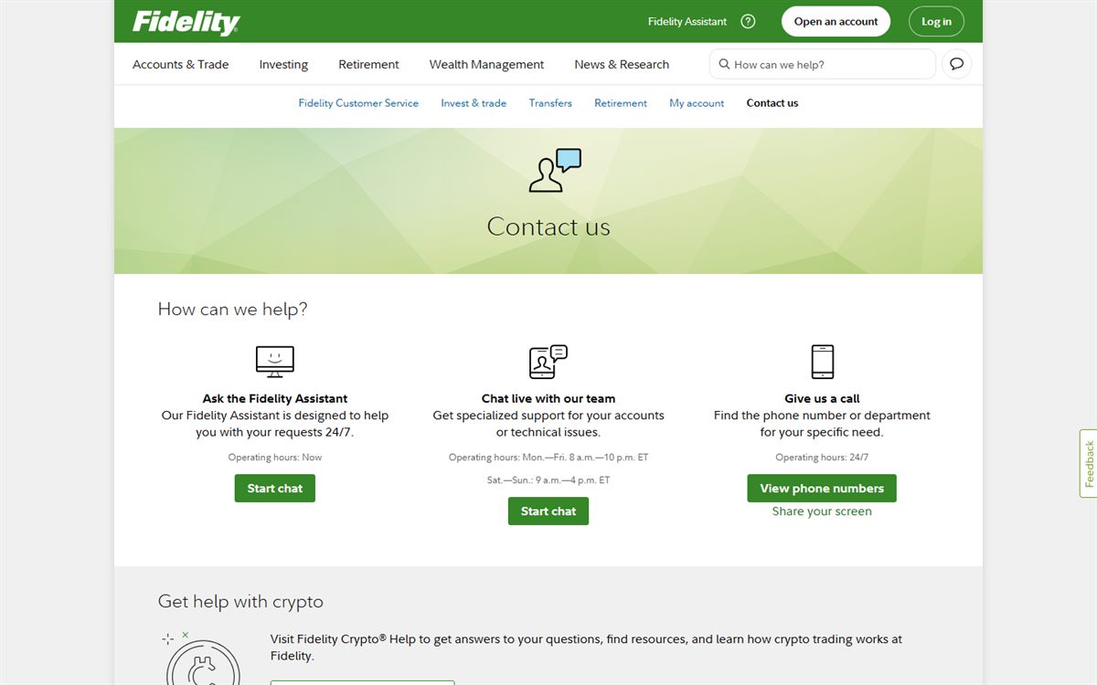 Fidelity Investments website
